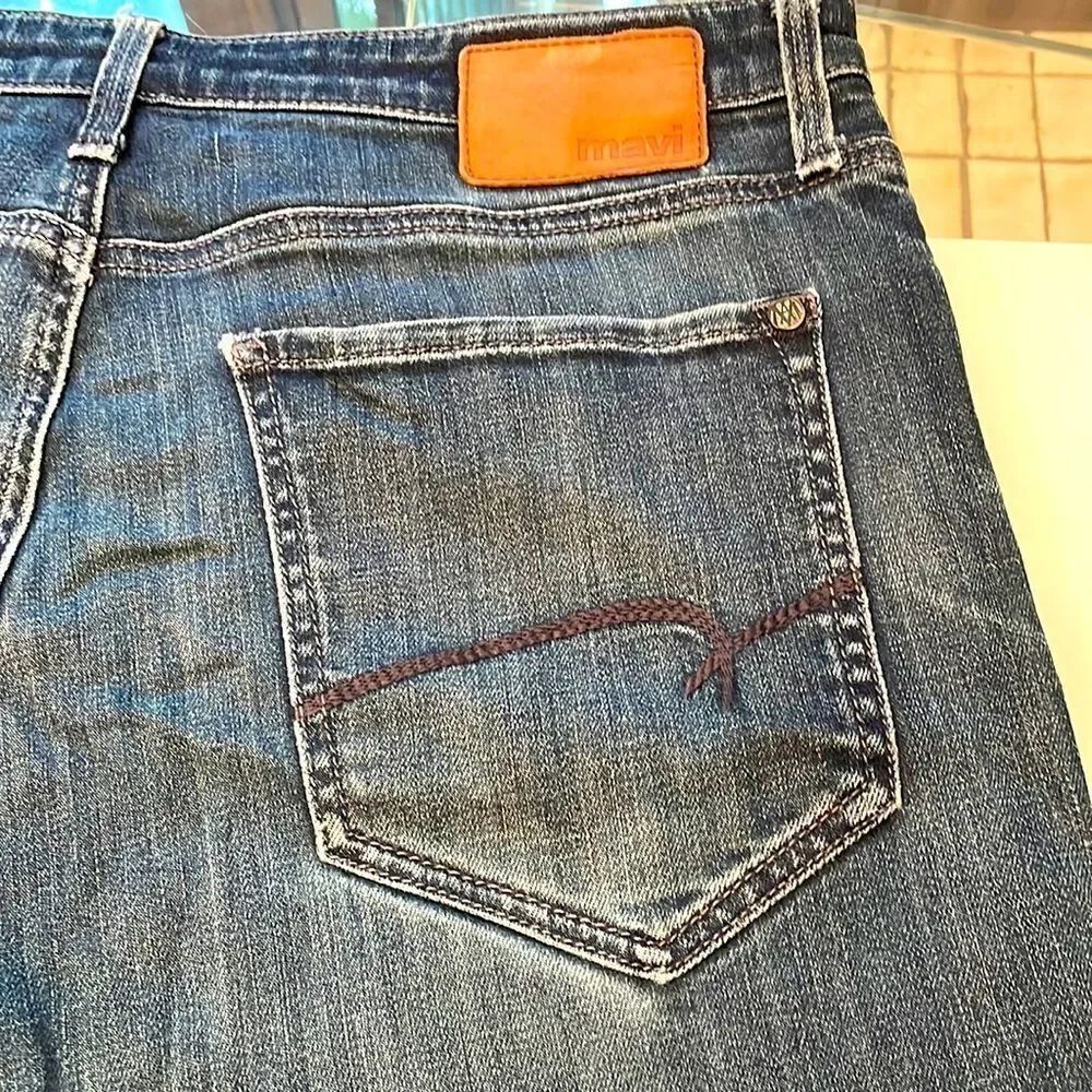Mavi jeans 36/33 MATT dark blue wash straight light stretch distressed